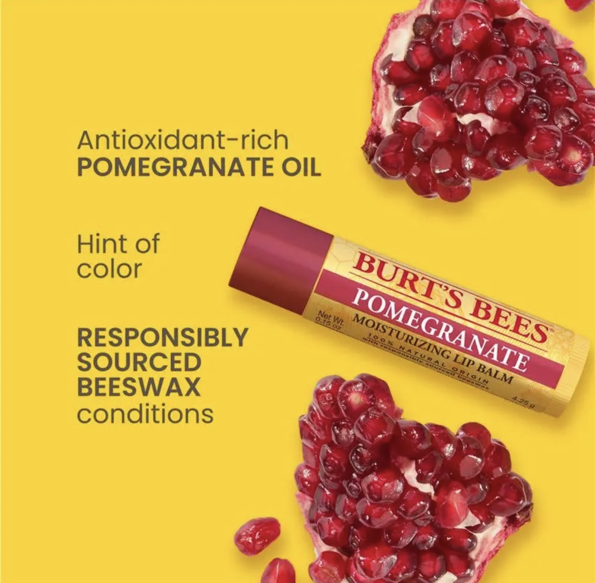 Burts Bees Replenishing Lip Balm With Pomegranate 4.25g