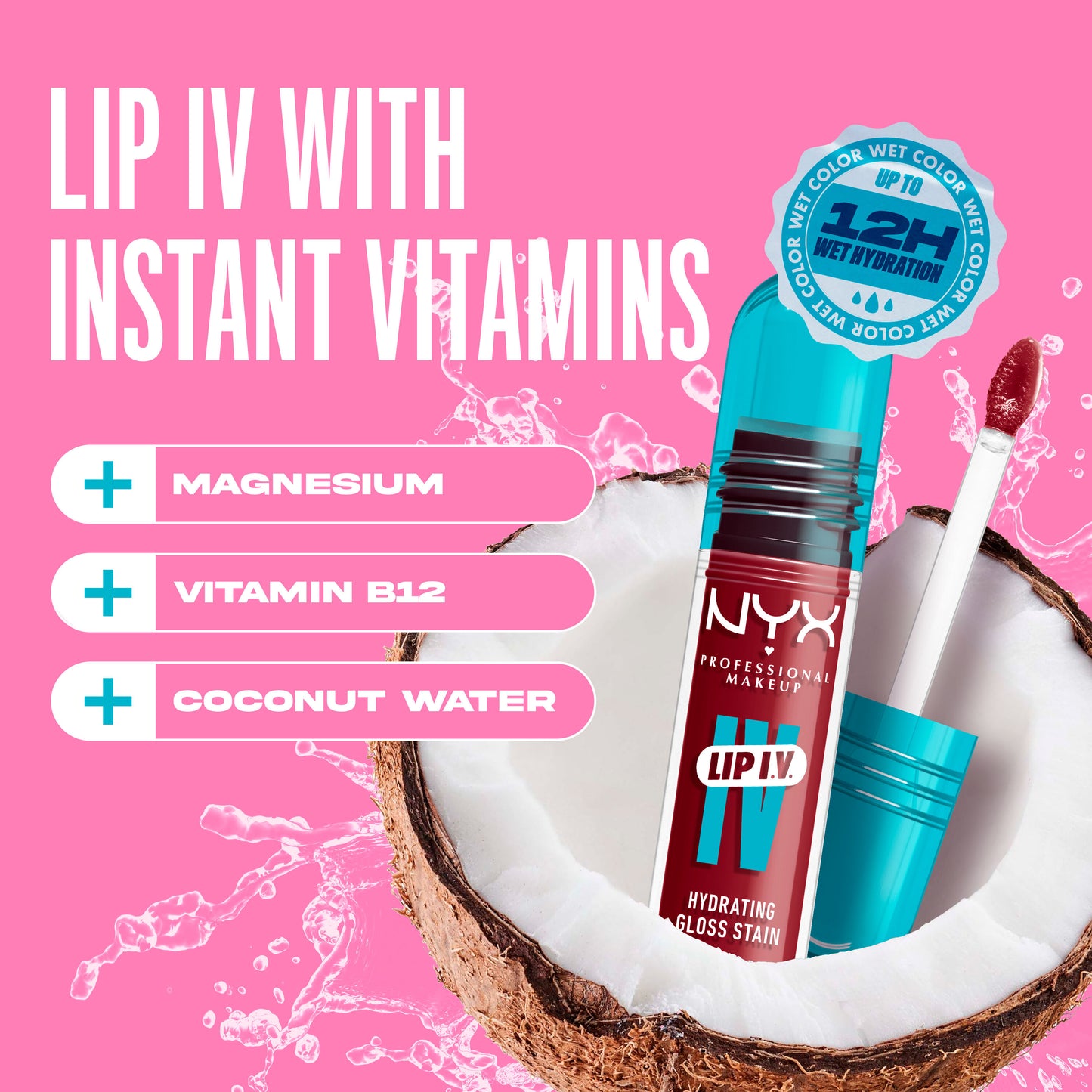 NYX Professional Makeup Lip I.V. Hydrating Lip Gloss Stain Blush Rush 5ml