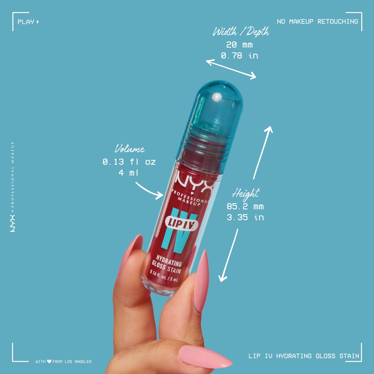 NYX Professional Makeup Lip I.V. Hydrating Lip Gloss Stain Blush Rush 5ml
