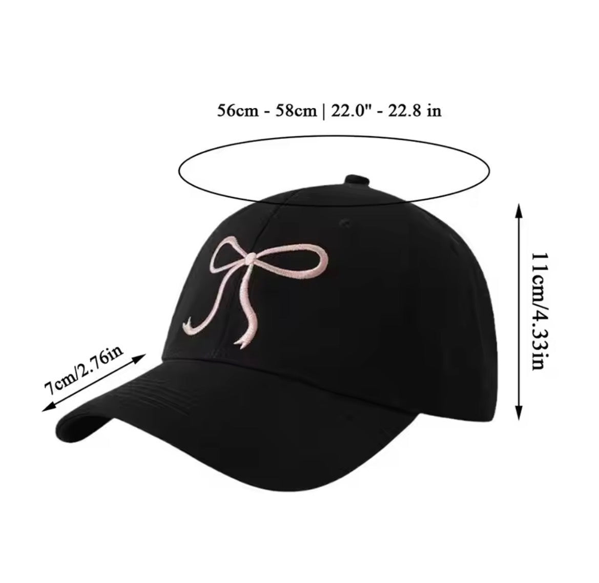Bow Embroidered Baseball Cap