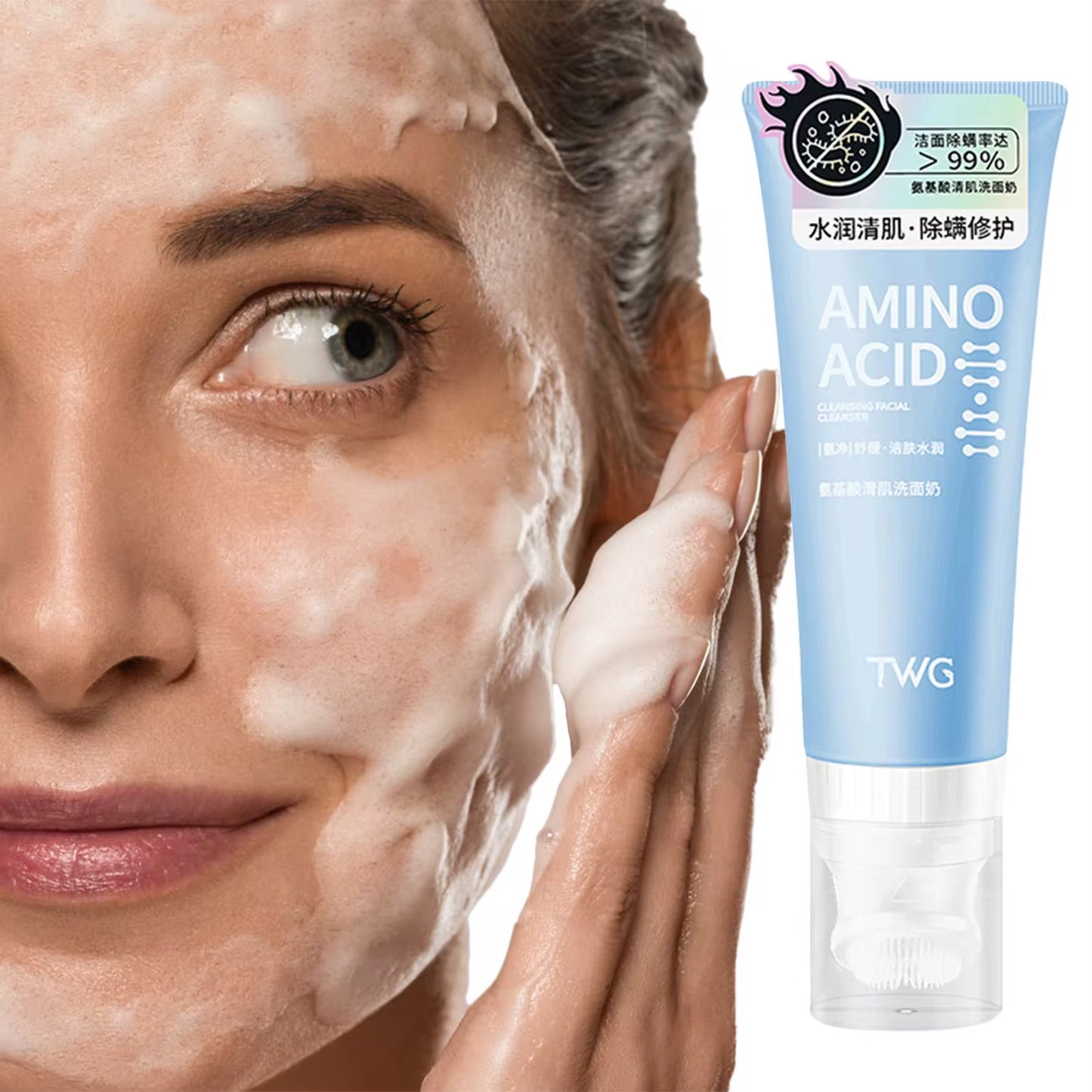 TWG Amino Acid Cleansing Facial Cleanser with Brush