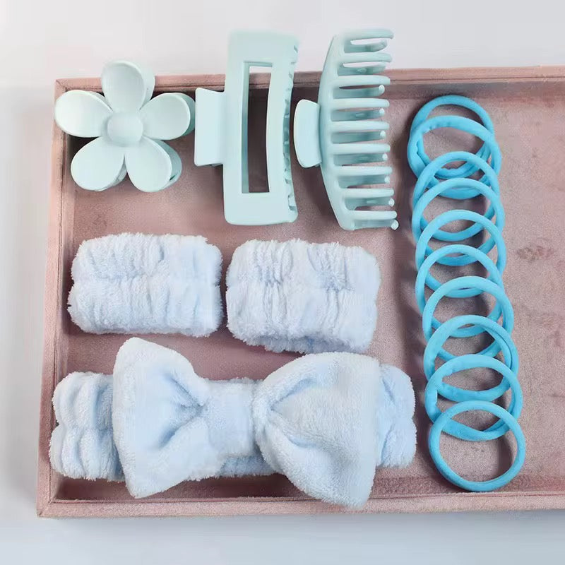 16-Piece Skincare Headband & Accessory Set
