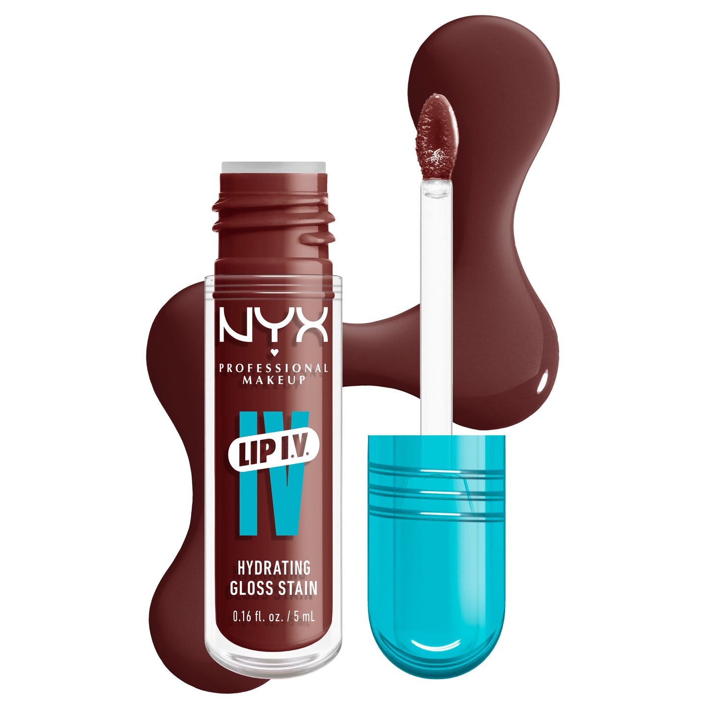 NYX Professional Makeup Lip I.V. Hydrating Lip Gloss Stain Mocha Me Wet 5mL