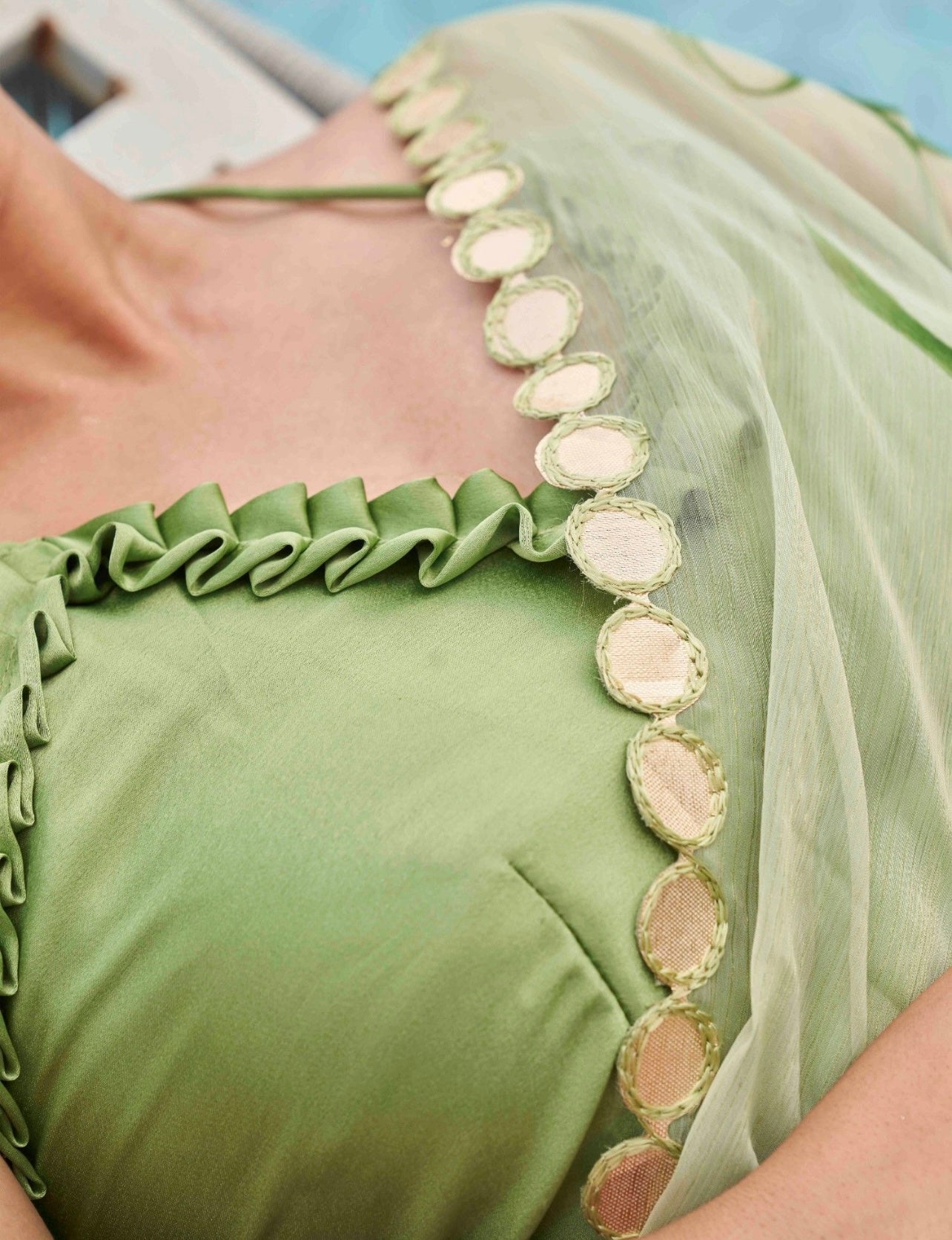 Green Floral Sari