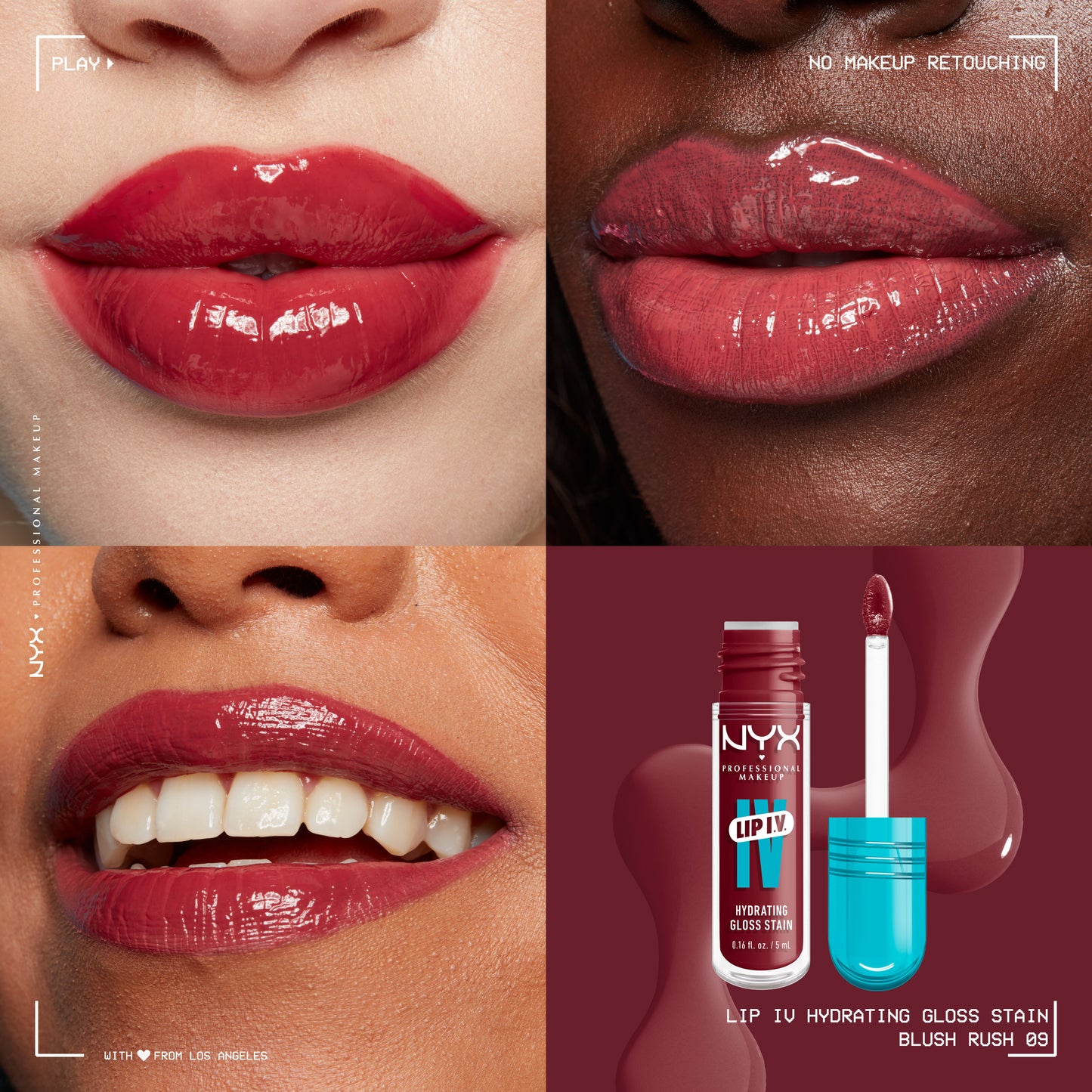 NYX Professional Makeup Lip I.V. Hydrating Lip Gloss Stain Blush Rush 5ml