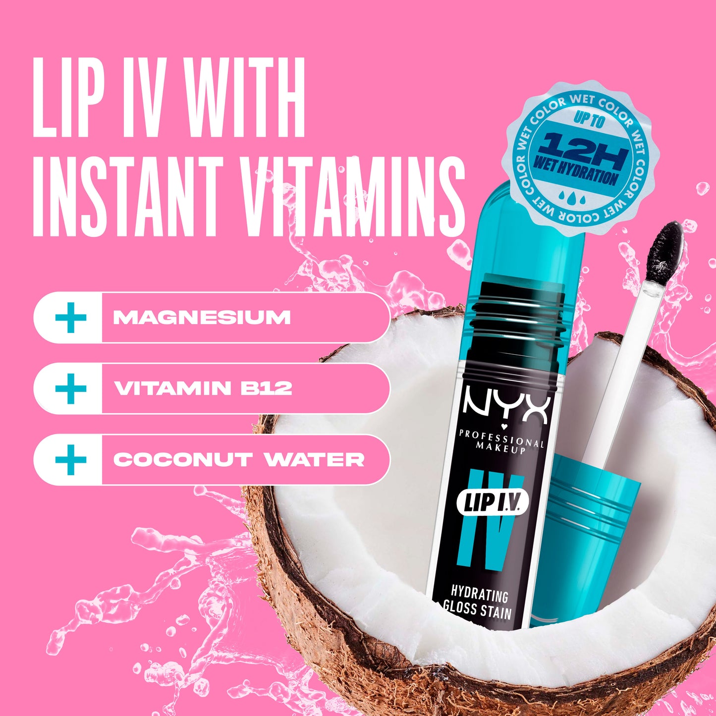 NYX Professional Makeup Lip I.V. Hydrating Lip Gloss Stain Grape Gushin’ 5mL