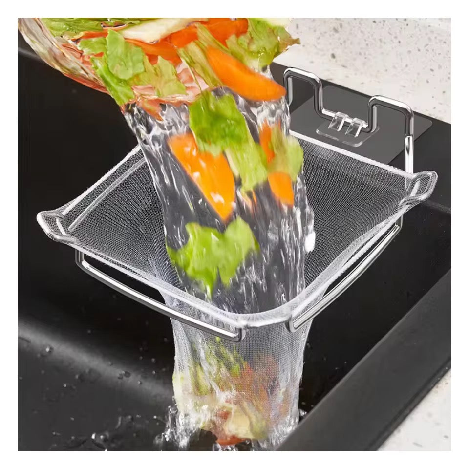 Stainless Steel Wet Waste Kitchen Trash Bag Rack
