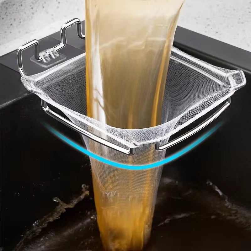 Stainless Steel Wet Waste Kitchen Trash Bag Rack