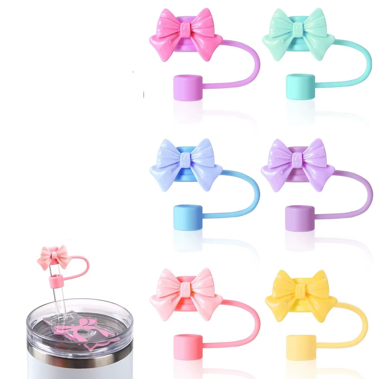 Bow Straw Topper Cover Caps