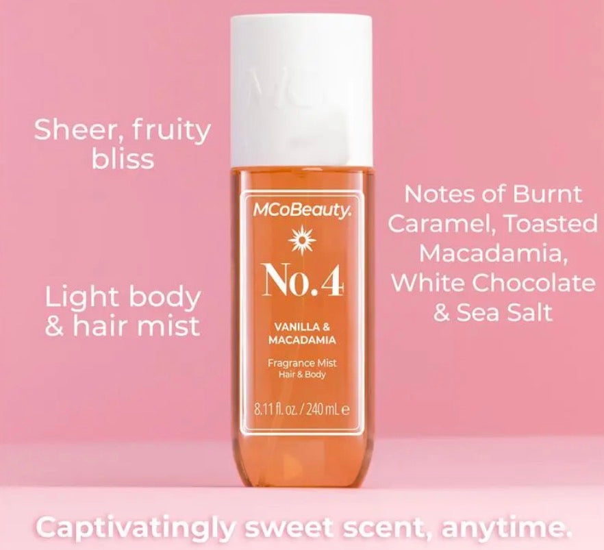 MCoBeauty Vanilla & Macadamia No.4 Fragrance Hair & Body Mist 240ml