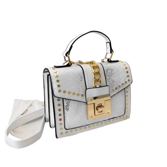 White Serpentine square handbag