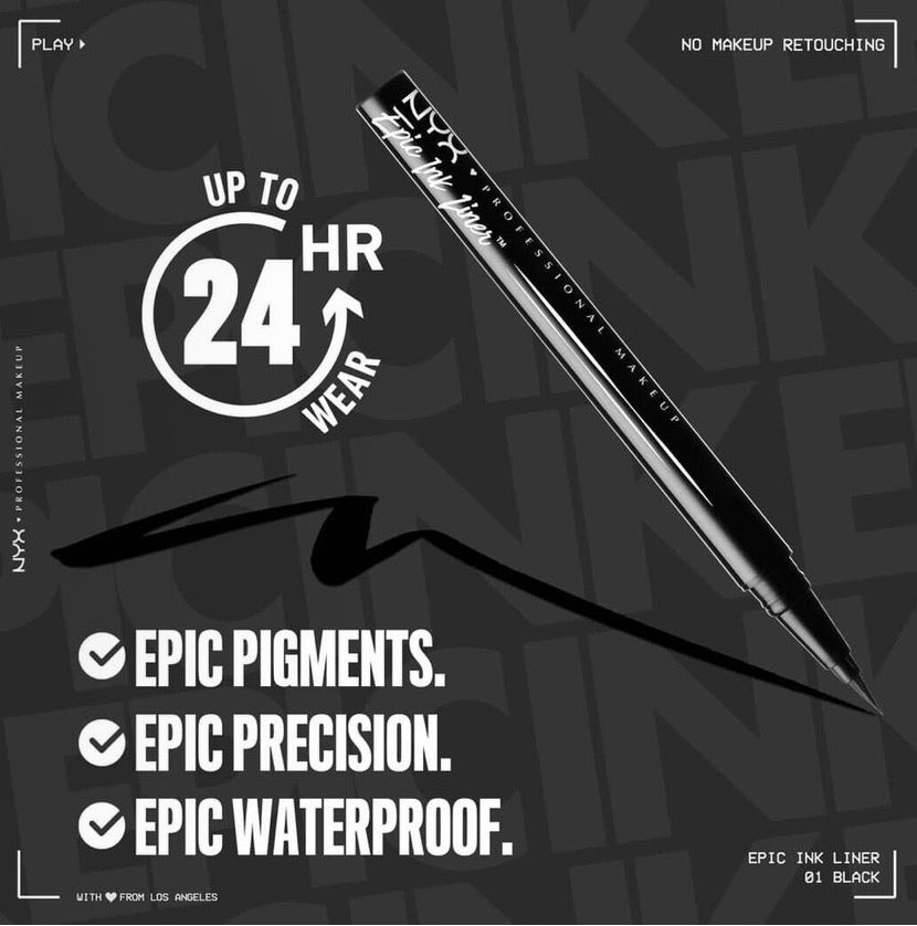 NYX Epic Ink Waterproof Eyeliner -Black