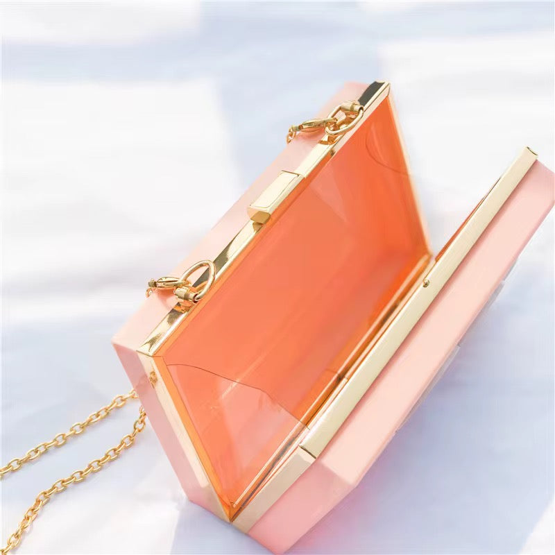Tetah Acrylic Clutch Crossbody Bag