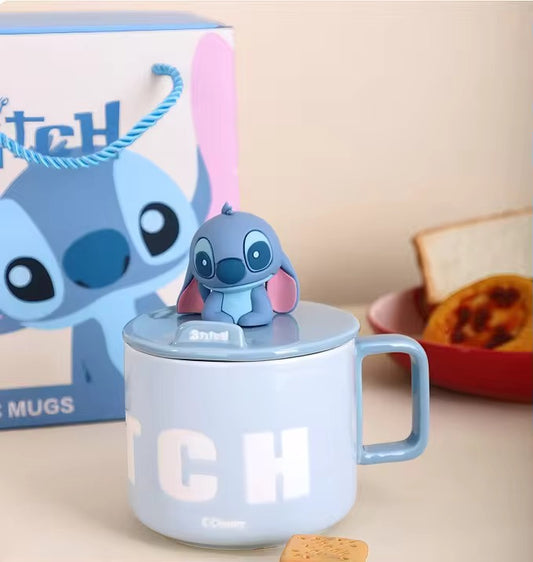 3D Stitch Mug Set – Adorable 3D Ceramic Cup (Blue & Pink, 450ml)