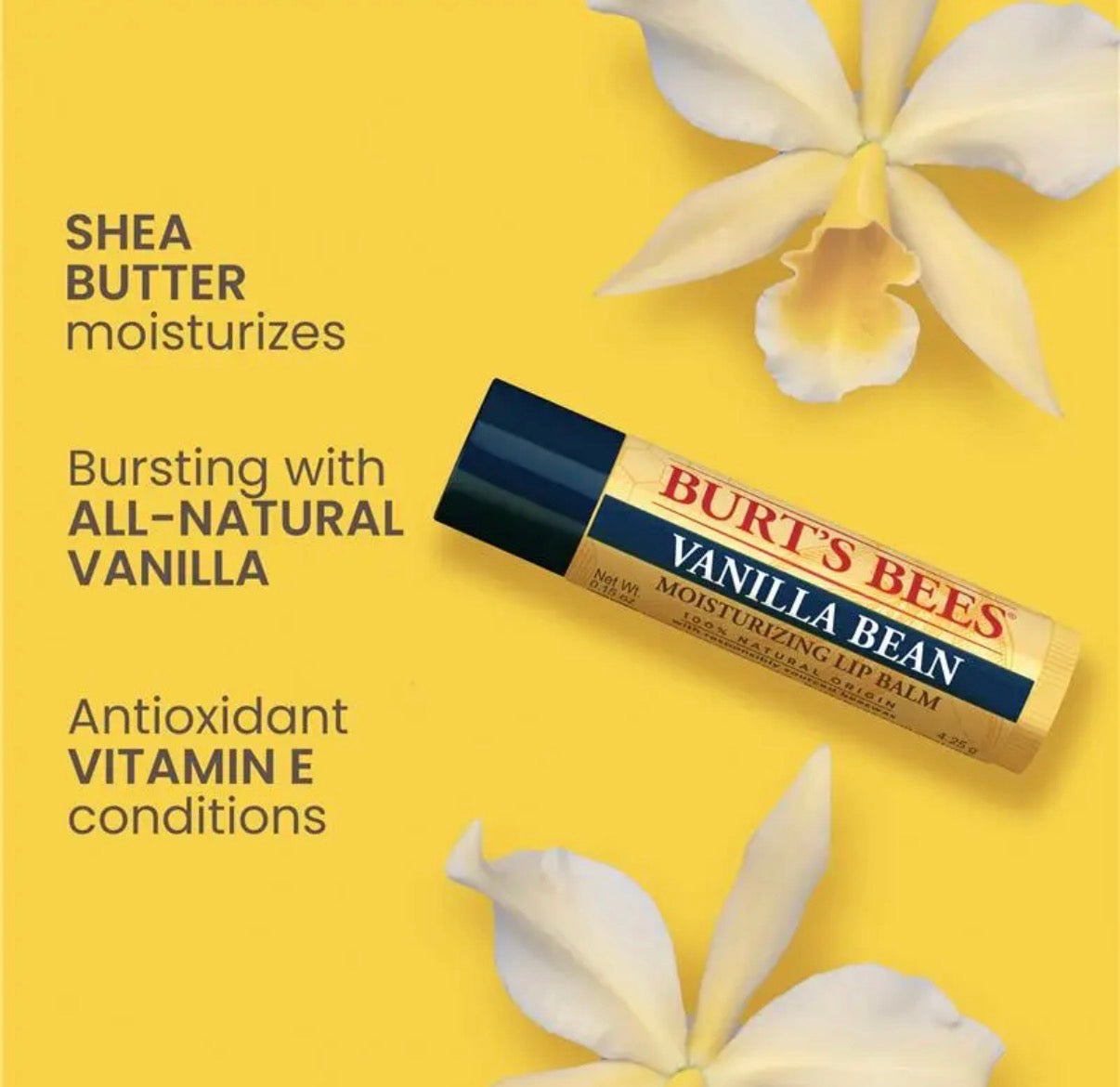 Burts Bees Lip Balm Vanilla Bean 4.25g