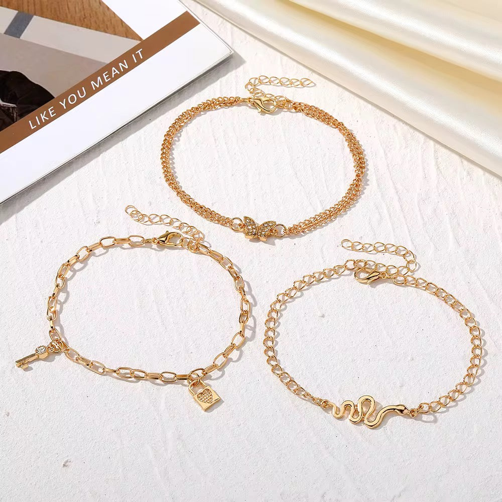 Charm Layered Anklet Set