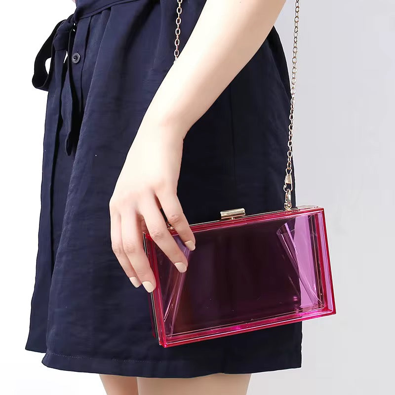 Tetah Acrylic Clutch Crossbody Bag