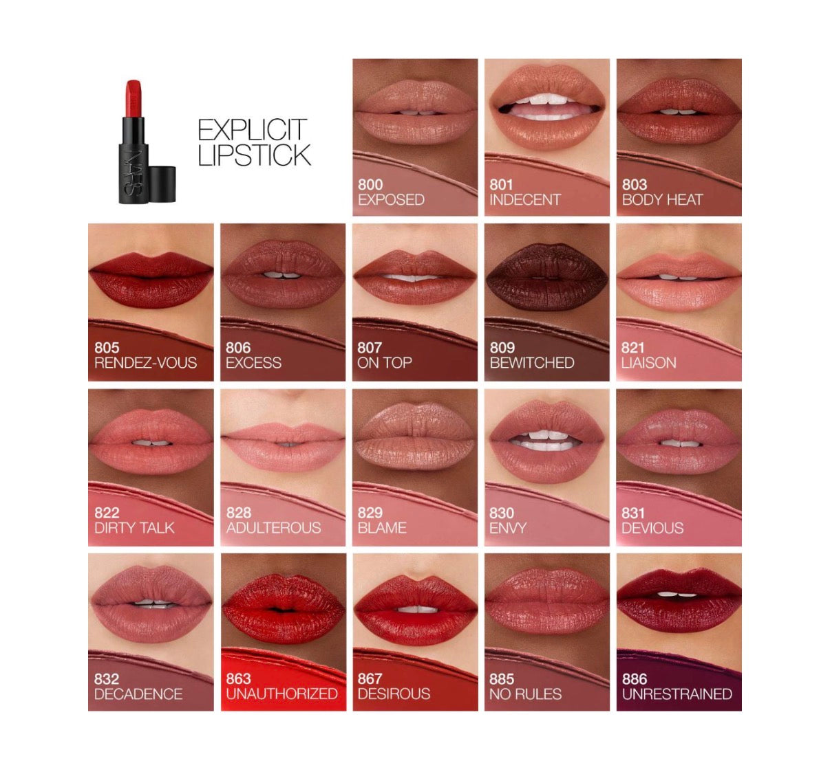 NARS Explicit Refillable Satin Lipstick - Dirty Talk 822 (rose pink)