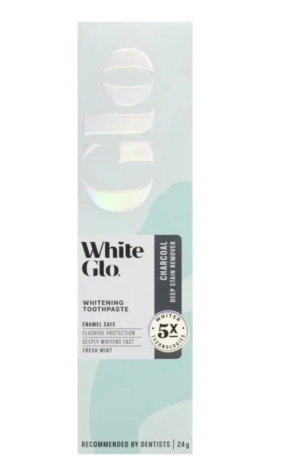 White Glo Travel Toothpaste Charcoal 24g