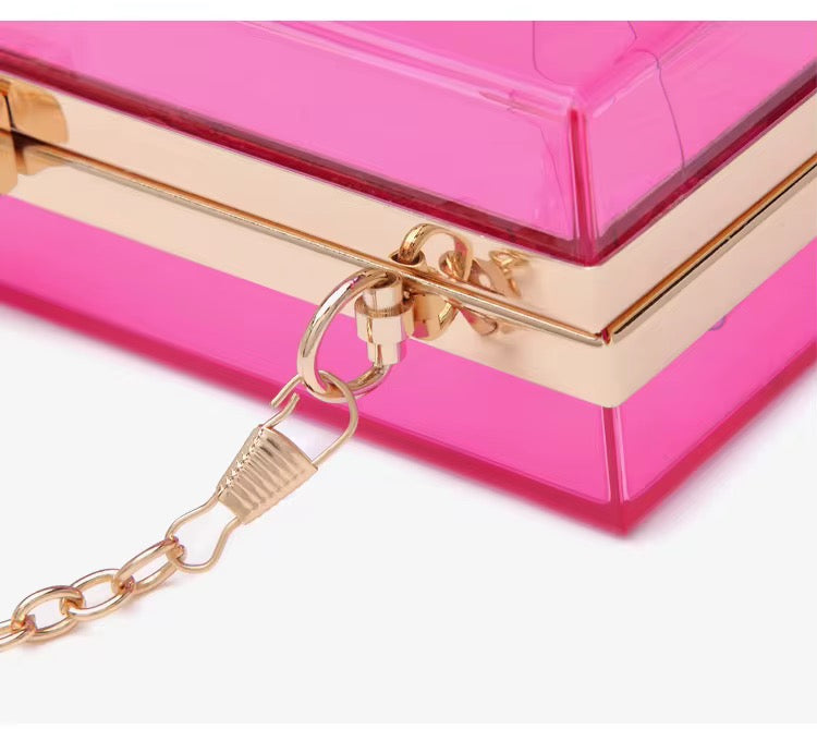 Tetah Acrylic Clutch Crossbody Bag
