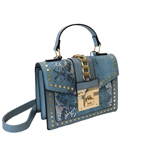 Blue Serpentine square handbag