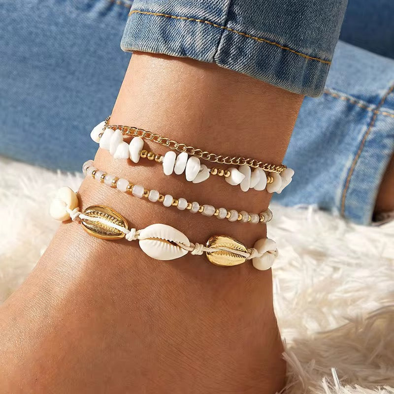Ocean Breeze Layered Anklet Set