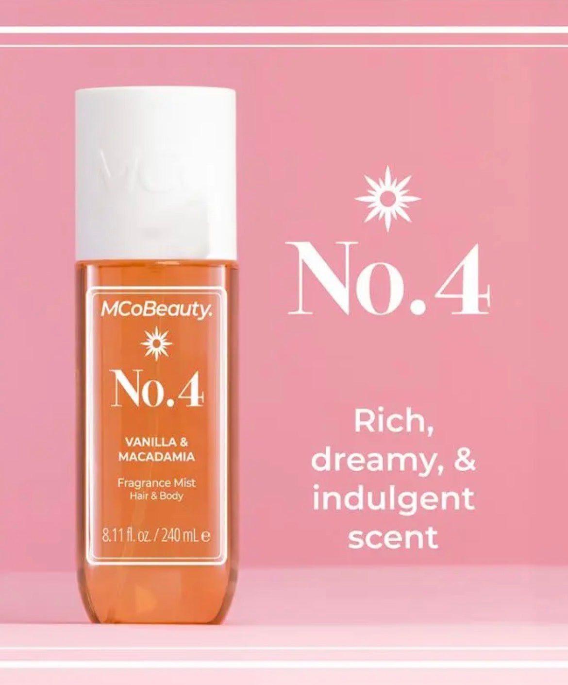 MCoBeauty Vanilla & Macadamia No.4 Fragrance Hair & Body Mist 240ml