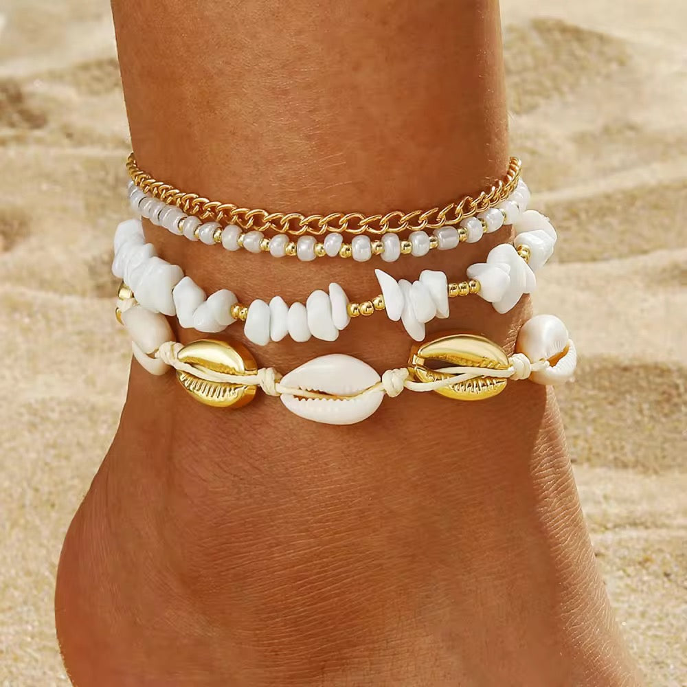 Ocean Breeze Layered Anklet Set