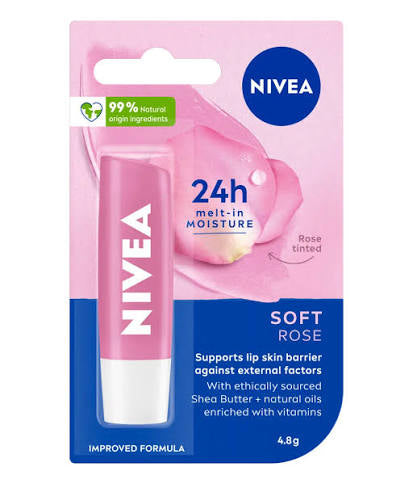NIVEA SOFT ROSE Lip Balm (4.8g)